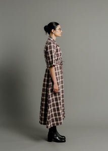 A Bronze Age Eden Dress, Collared, Corset-Style, Tie-Up Dress with Pockets-Dresses-abronzeage.com