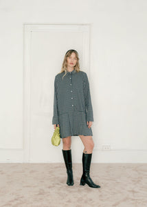 A Bronze Age Faye Dress, Button-Up Dropped Waist Dress | Made in Canada-Dresses-Carter Plaid-XXS-abronzeage.com