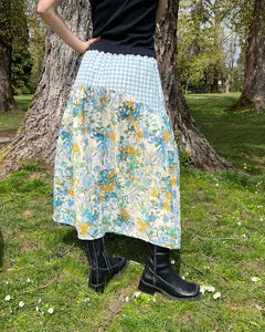 A Bronze Age Field Skirt Deadstock | Elastic Waist with Pockets | Handcrafted in Vancouver Canada-Skirts-Patina Floral-SML-abronzeage.com