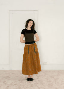 A Bronze Age Field Skirt, Midi Skirt Elastic Waist, Canada-Skirts-abronzeage.com