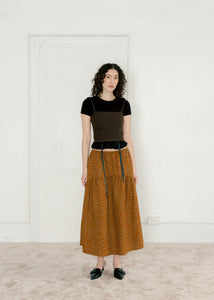 A Bronze Age Field Skirt, Midi Skirt Elastic Waist, Canada-Skirts-Penny Floral-XS-abronzeage.com