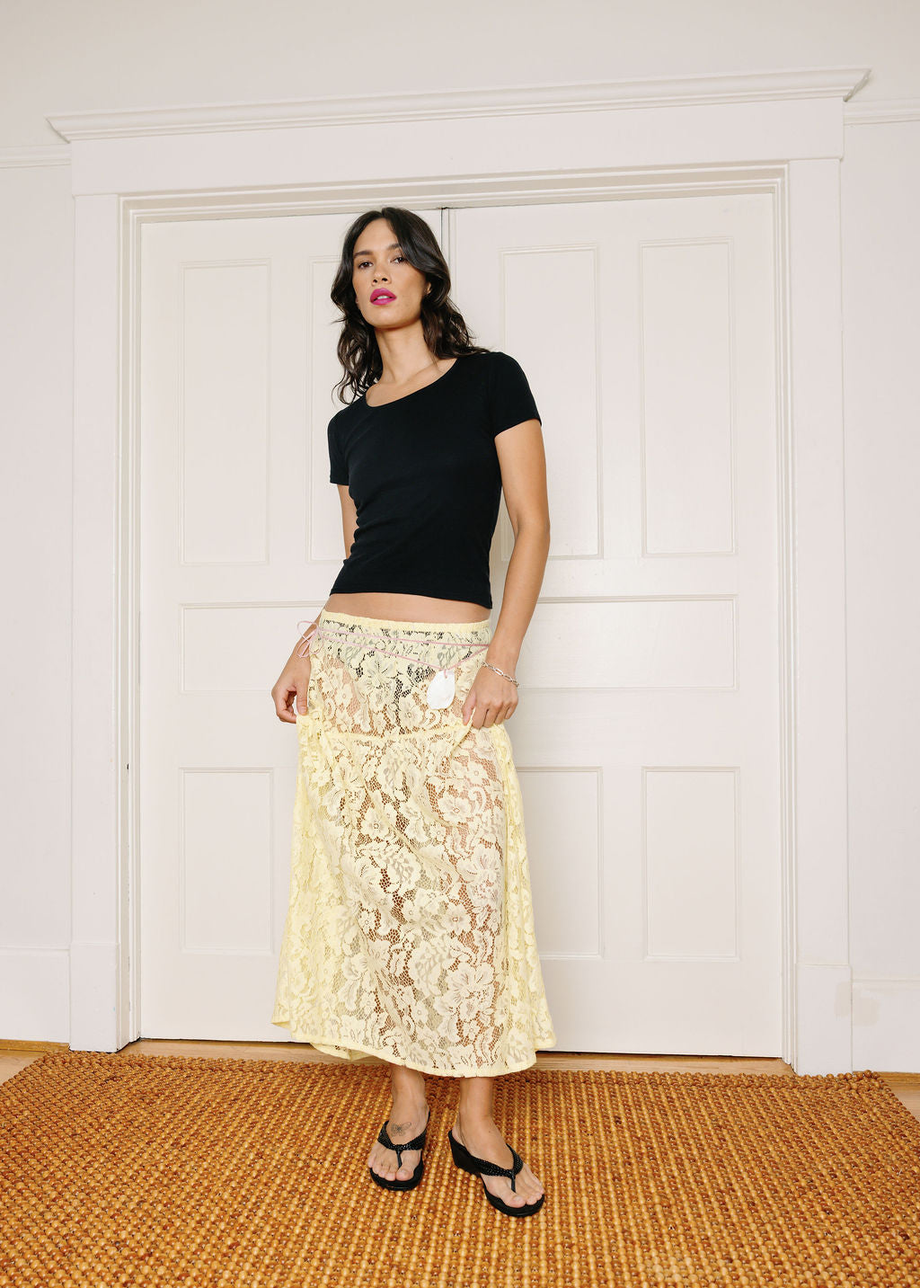 A Bronze Age Field Skirt, Midi Skirt Elastic Waist, Canada-Skirts-abronzeage.com