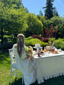 A Bronze Age Croquet Picnic Blanket, Ruffle Trimmed | Handcrafted in Vancouver Canada-Blankets-abronzeage.com