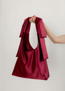 A Bronze Age Gabby Tote, Elevated Tote Bag with A Bow on Top | Made in Canada-Handbags-Bordeaux-abronzeage.com