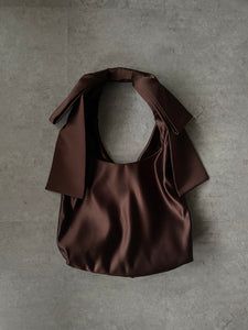 A Bronze Age Gabby Tote, Elevated Tote Bag with A Bow on Top | Made in Canada-Handbags-Chocolate-abronzeage.com