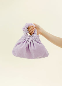 A Bronze Age Halo Mini Satin Bag, Scrunchie Evening Purse, Canada-Handbags-Wisteria Velvet-abronzeage.com