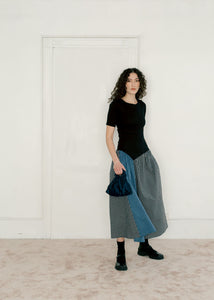 A Bronze Age Halo Mini Satin Bag, Scrunchie Evening Purse, Canada-Handbags-Navy-abronzeage.com