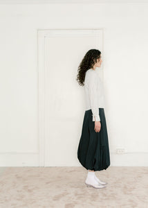A Bronze Age Hart Skirt, Midi Balloon Mid-Rise Cotton Skirt | Handcrafted in Vancouver Canada-Skirts-abronzeage.com