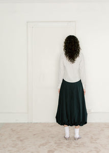 A Bronze Age Hart Skirt, Midi Balloon Mid-Rise Cotton Skirt | Handcrafted in Vancouver Canada-Skirts-abronzeage.com