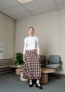 A Bronze Age Hart Skirt, Midi Balloon Mid-Rise Cotton Skirt | Handcrafted in Vancouver Canada-Skirts-abronzeage.com