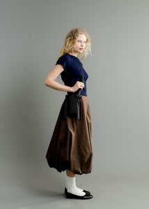 A Bronze Age Hart Skirt, Midi Balloon Mid-Rise Cotton Skirt | Handcrafted in Vancouver Canada-Skirts-abronzeage.com