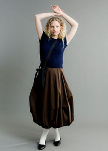 A Bronze Age Hart Skirt, Midi Balloon Mid-Rise Cotton Skirt | Handcrafted in Vancouver Canada-Skirts-abronzeage.com