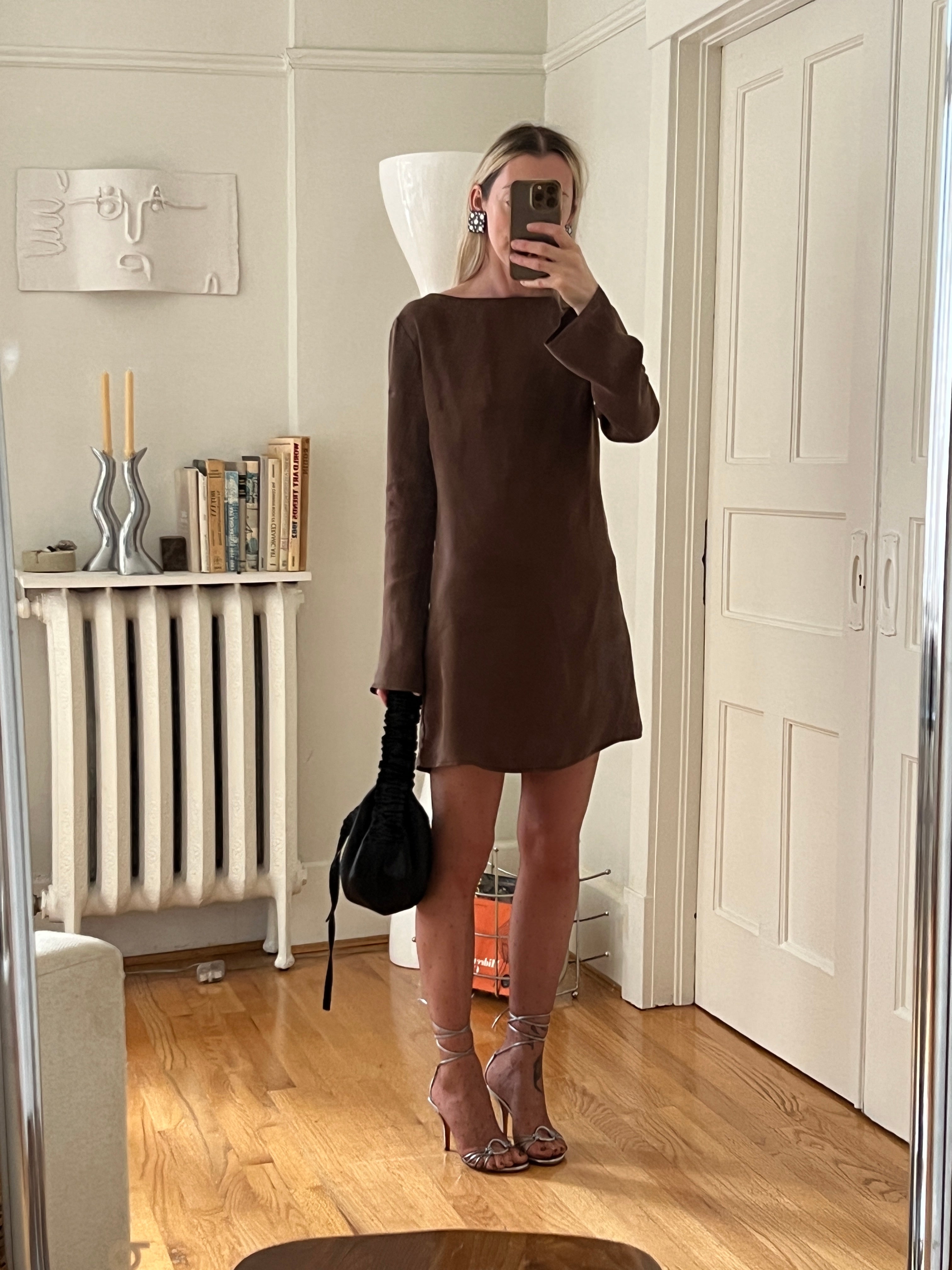 A Bronze Age Monroe Dress, Boat Neckline Bell Sleeve | Made in Canada-Dresses-abronzeage.com