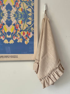 A Bronze Age Soufflé Tea Towel Classic Kitchen Linen Ruffle Trimmed | Handcrafted in Vancouver Canada-Accessory-abronzeage.com