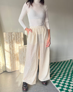 A Bronze Age Onsen Wide Leg Pant, Elastic Waist Cotton Trouser | Made in Canada-Pants-abronzeage.com