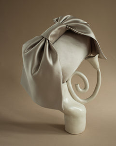 A Bronze Age Bento Clutch, Satin Handbag with Bow | Made in Canada-Handbags-Champagne-abronzeage.com