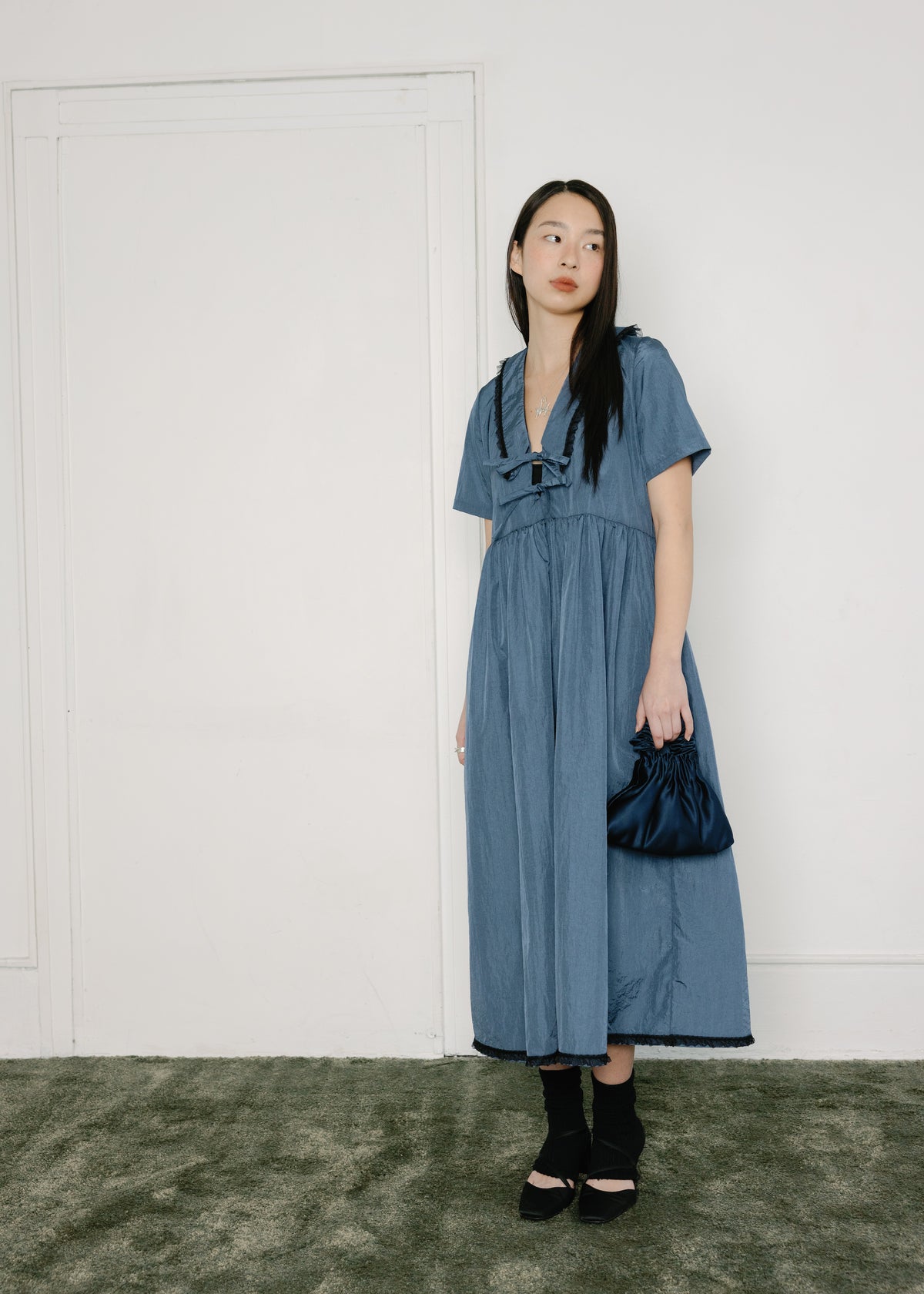 Shiloh Winter Party Dress with Lace Trim Sailor Collar | Made in Canada-Dresses-abronzeage.com