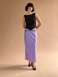 A Bronze Age Jordyn Slip Skirt, Bias Cut Long Skirt, Canada-Skirts-Ultra Violet-XS-abronzeage.com