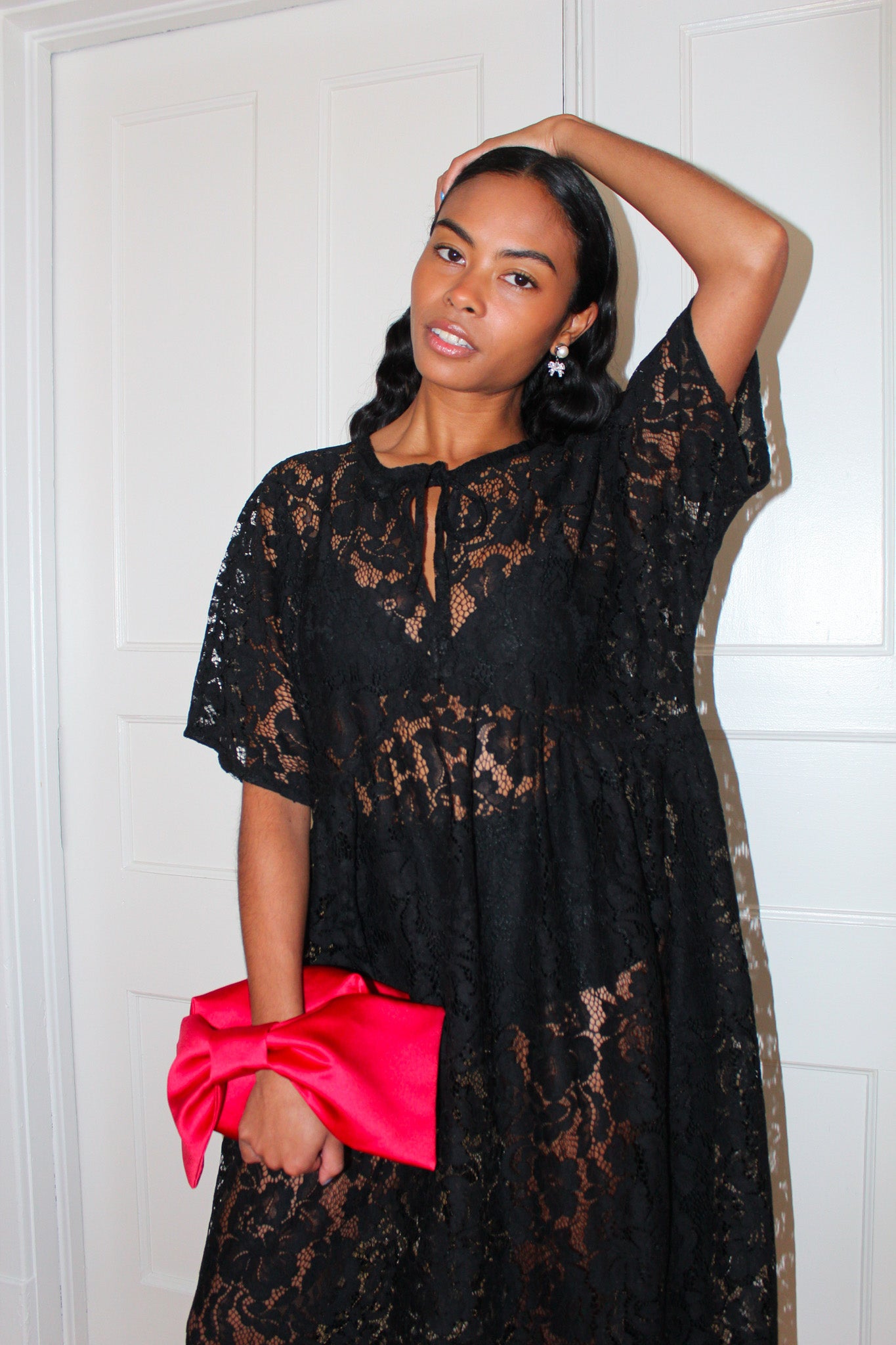 A Bronze Age Zelda Dress, Relaxed Fit Maxi Dress | Made in Canada-Dresses-Black Lanai Lace-XS-abronzeage.com