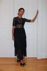 A Bronze Age Melrose Sheer Lace Top-Tops-Onyx Stretch Lace-XS-abronzeage.com
