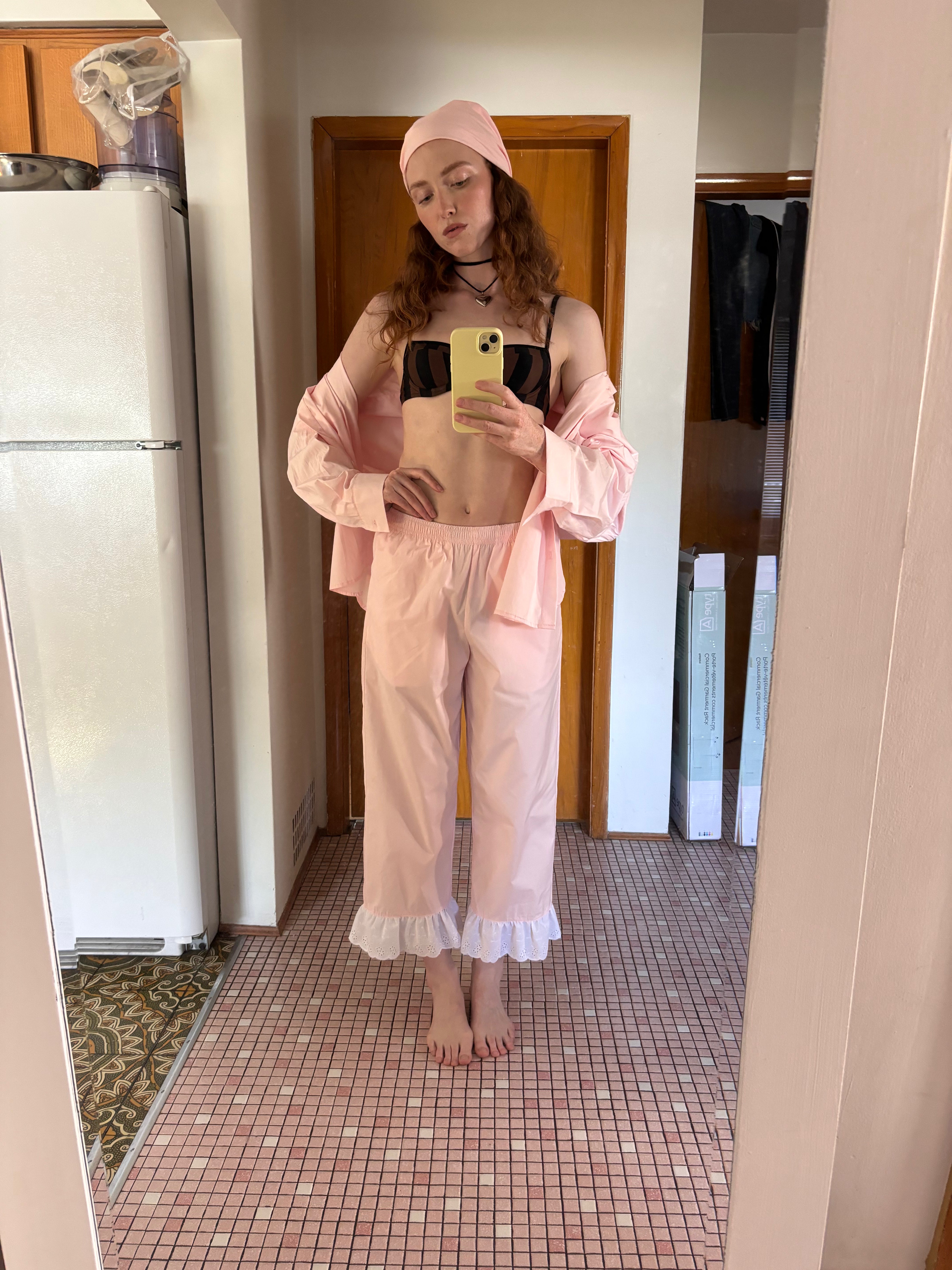 A Bronze Age Party Pants, Ruffle Hem Drawstring Pants, Canada-Pants-abronzeage.com