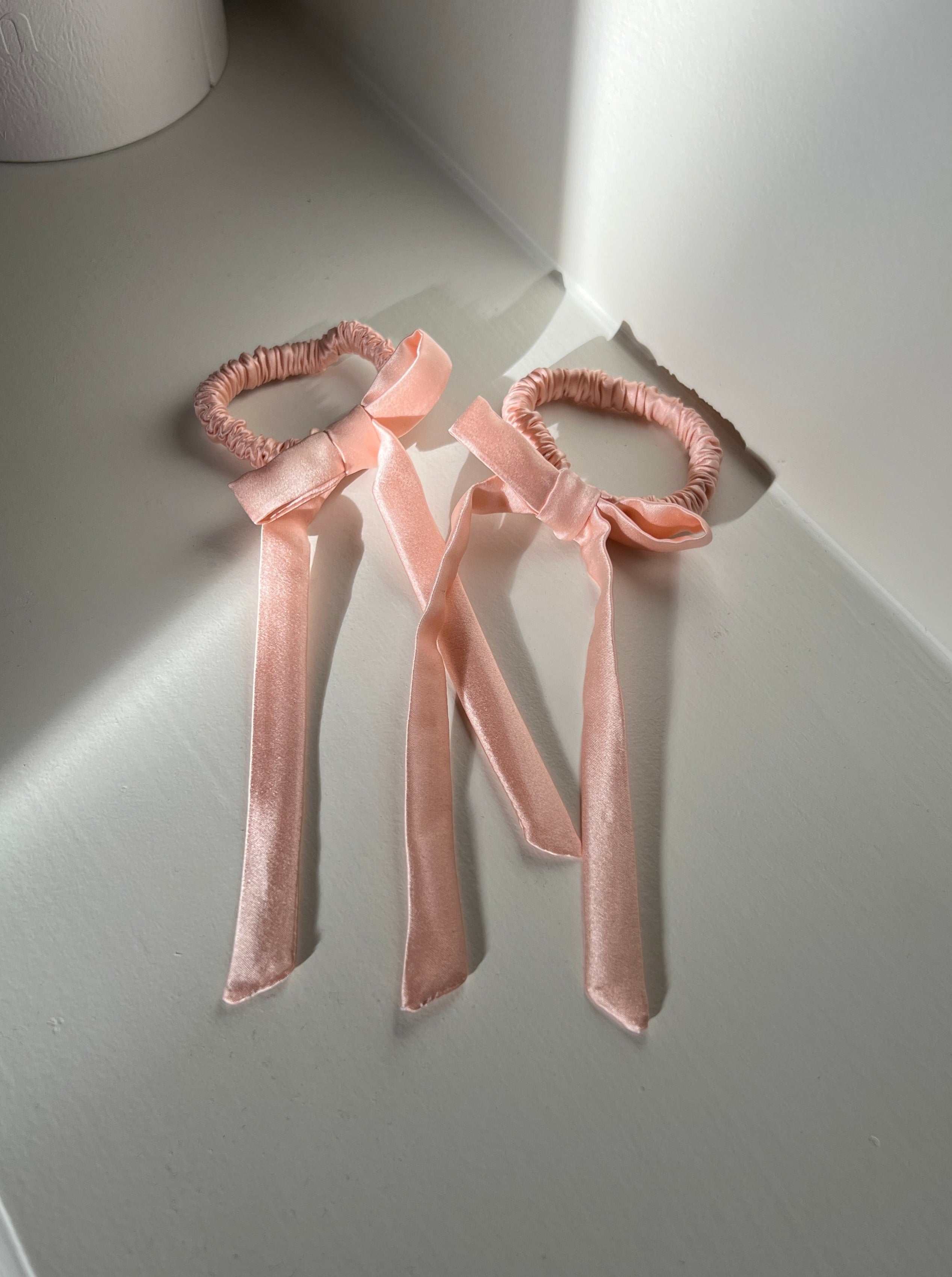 A Bronze Age Beauty Bows, Silk Hair Elastics w/ Bows Set of 2, Canada-Hair-Piglet-abronzeage.com