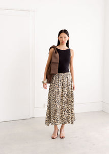 A Bronze Age Jayne Skirt, Classic A-Line Skirt with Pockets | Handcrafted in Vancouver Canada-Skirts-Leopard Gloss-XS-abronzeage.com