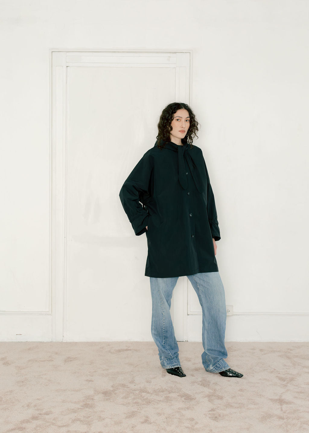 A Bronze Age Judy Rain Jacket, Oversized Hooded Raincoat, Canada-Jackets and Vests-abronzeage.com