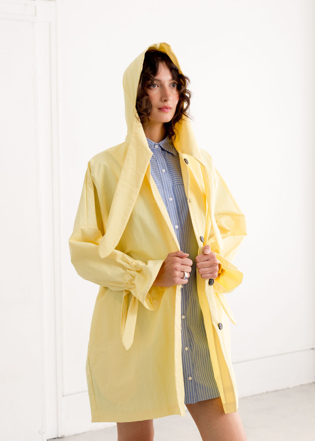 A Bronze Age Judy Rain Jacket, Oversized Hooded Raincoat, Canada-Jackets and Vests-abronzeage.com