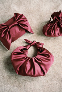 A Bronze Age Kiku Satin Croissant Bag, Evening Bag, Canada-Handbags-Bordeaux-abronzeage.com