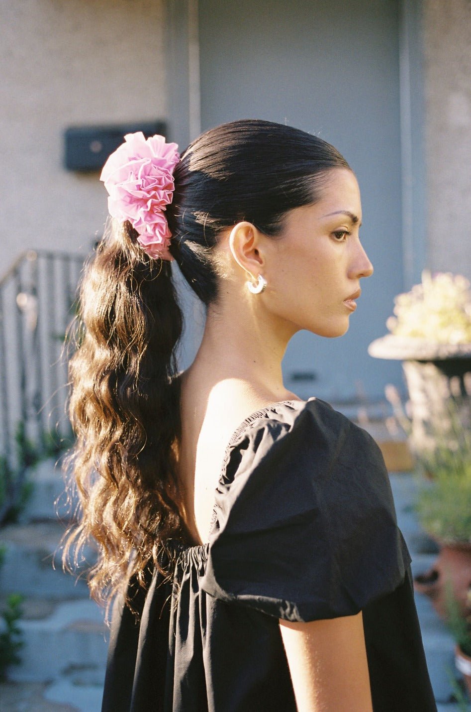 Bizzy Taffeta Scrunchie - Ready To Ship-Hair-Cheeky Pink-OS-abronzeage.com
