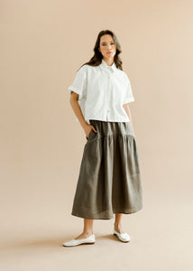 A Bronze Age Leon Shirt, Short-Sleeve Button Down with Pocket-Tops-Pencil Stripe-XS-abronzeage.com