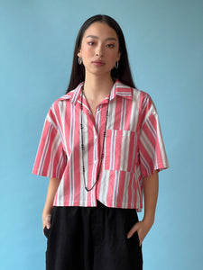 A Bronze Age Leon Shirt, Short-Sleeve Button Down with Pocket-Tops-abronzeage.com