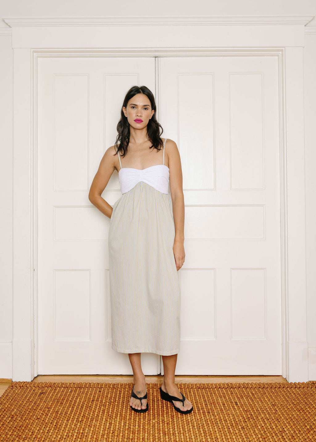 Libertine Dress | Made in Canada-Dresses-Marigold Stripe/Solstice White-XS-abronzeage.com