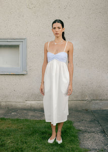 A Bronze Age Eden Dress, Collared & Corset-Style Tie-Up Dress with