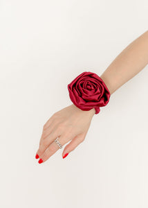 A Bronze Age Libra Rosette Scrunchie, Silk Hair Accessory | Made in Canada-Hair-Pomegranate Silk-abronzeage.com