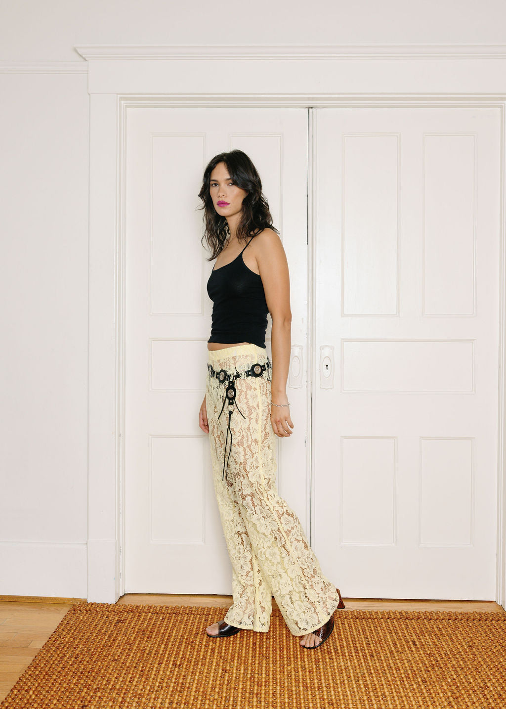 A Bronze Age Lace Lily Pant, Slim Flared Pant, Canada-Pants-abronzeage.com