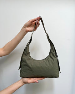 A Bronze Age Mina Shoulder Bag, Adjustable Strap Purse, Canada-Handbags-Moss Nylon-abronzeage.com