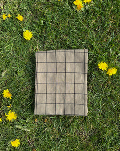 A Bronze Age Madelaine Tea Towel Classic Kitchen Linen Hanging Loop | Handcrafted in Vancouver Canada-Accessory-Pistachio Grid-abronzeage.com