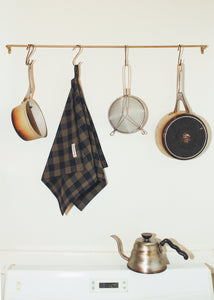 A Bronze Age Madelaine Tea Towel, Classic Kitchen Linen Hanging Loop | Handcrafted in Vancouver Canada-Accessory-Darian Check-abronzeage.com