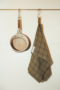 A Bronze Age Madelaine Tea Towel Classic Kitchen Linen Hanging Loop | Handcrafted in Vancouver Canada-Accessory-Darian Check-abronzeage.com