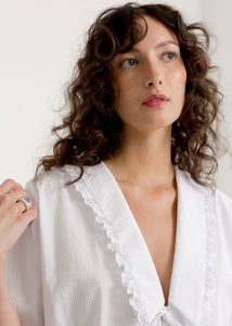 A Bronze Age Marinero Top, Relaxed Fit Blouse, Double Tie Closure | Made in Canada-Tops-abronzeage.com