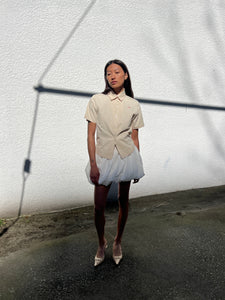 A Bronze Age Mary Top, Fitted Button-Up Blouse | Handcrafted in Vancouver Canada-Tops-Alabaster-XS-abronzeage.com