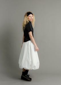 A Bronze Age Hart Skirt, Midi Balloon Mid-Rise Cotton Skirt | Handcrafted in Vancouver Canada-Skirts-abronzeage.com