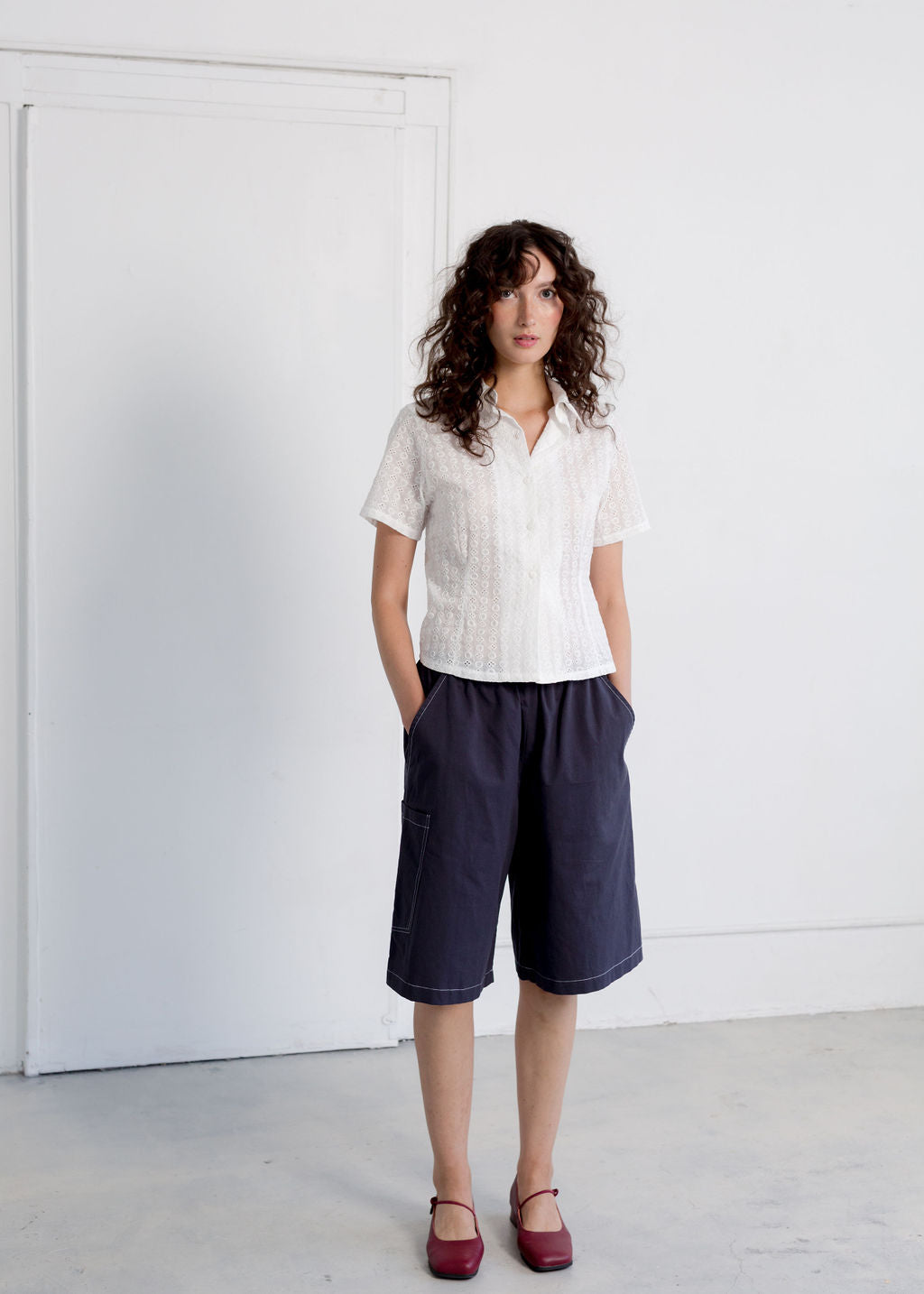 A Bronze Age Mary Top, Fitted Button-Up Blouse | Made in Canada-Tops-abronzeage.com