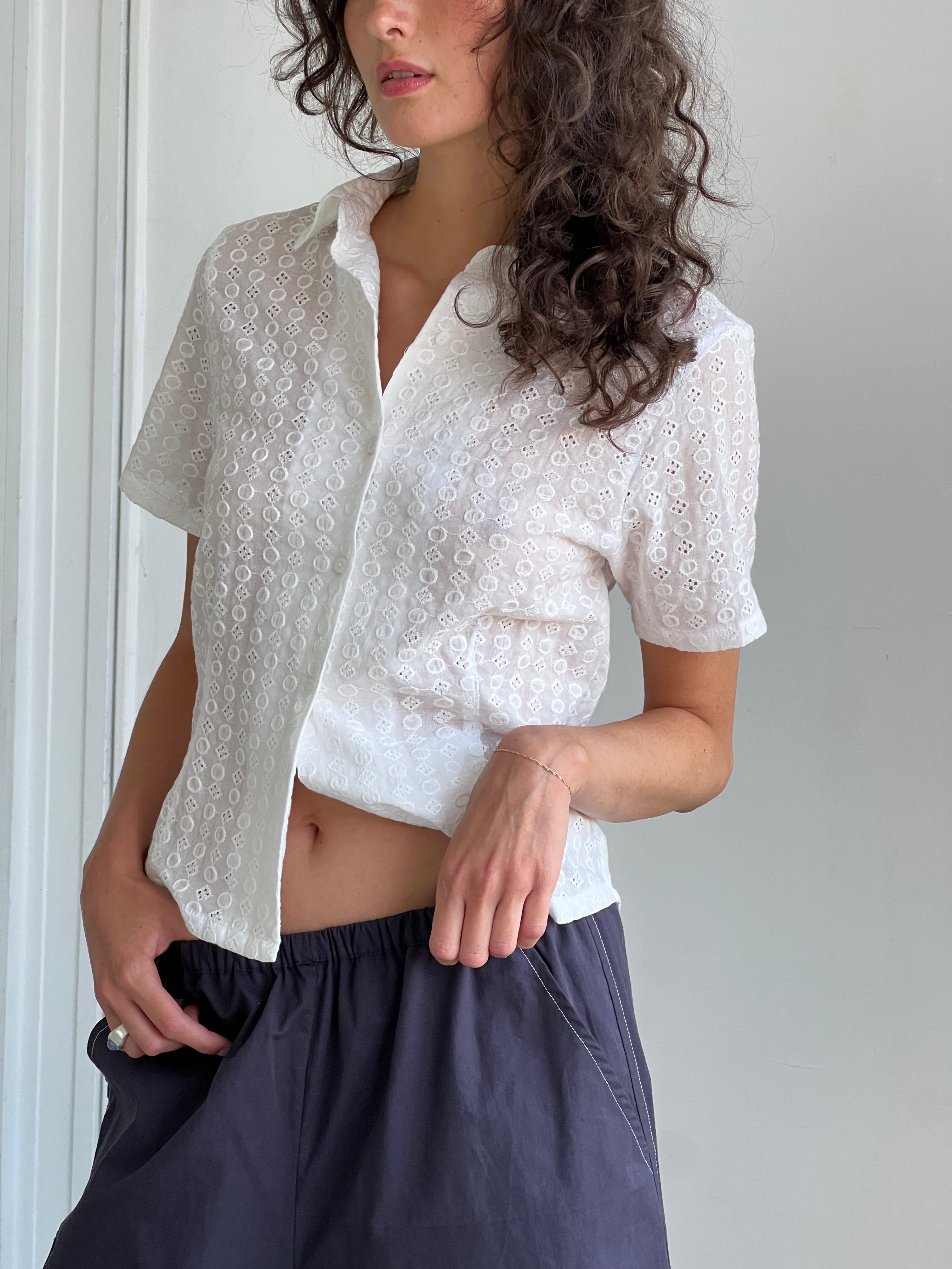 A Bronze Age Mary Top, Fitted Button-Up Blouse | Handcrafted in Vancouver Canada-Tops-abronzeage.com