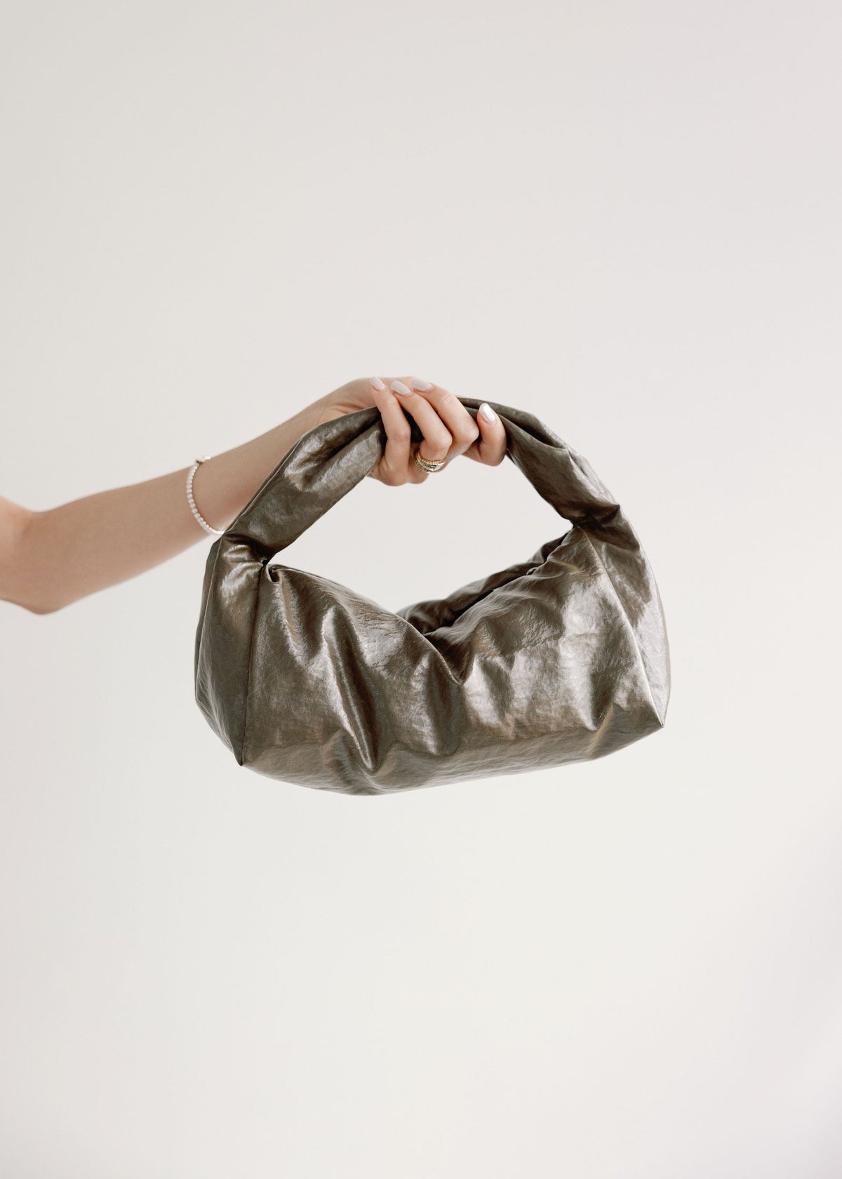 Matilda Bag | Slouchy Evening Bag, Made in Canada | A Bronze Age-Handbags-Metallic Moss-abronzeage.com