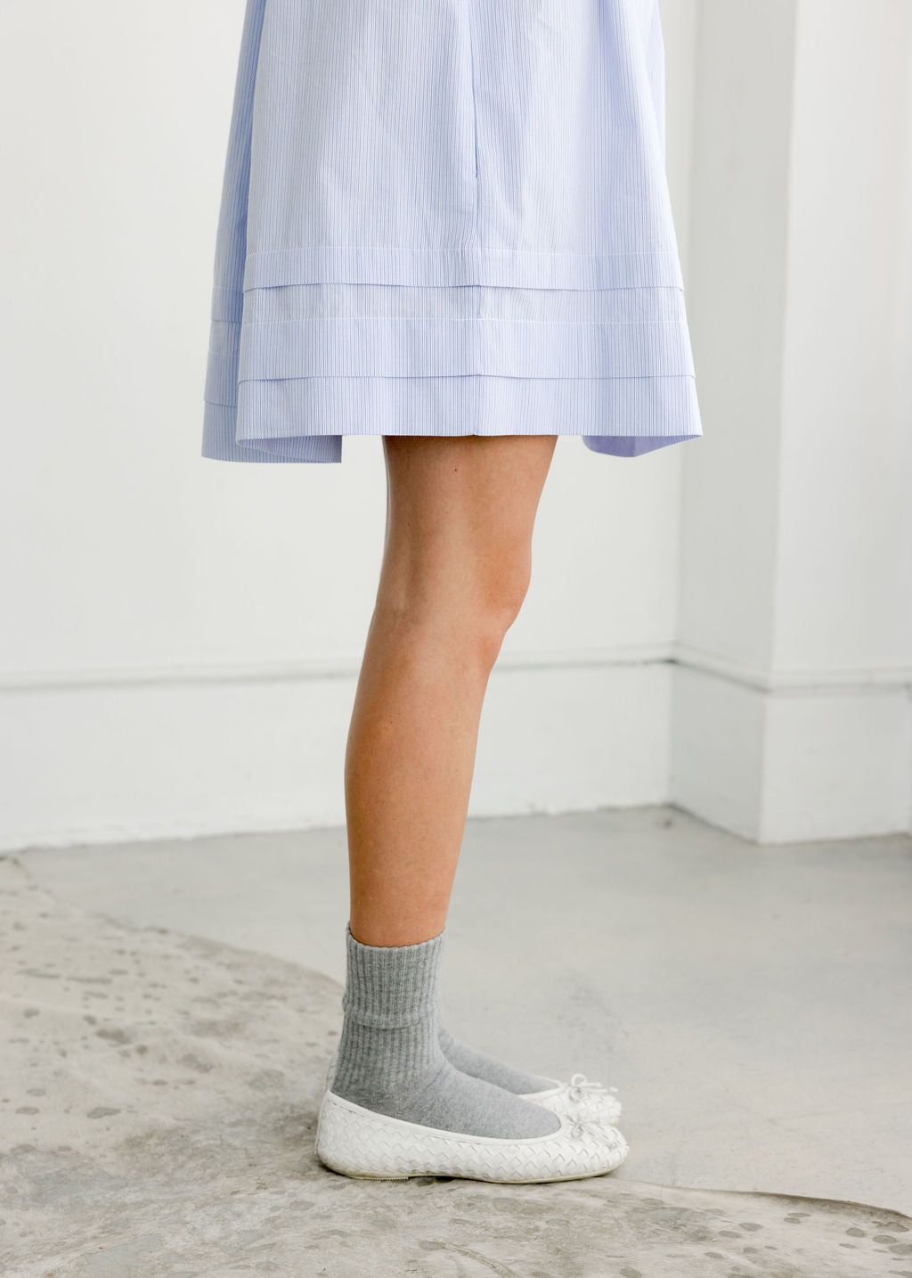 Mazzy Square Neck Cotton Babydoll Dress | Made in Canada-Dresses-abronzeage.com