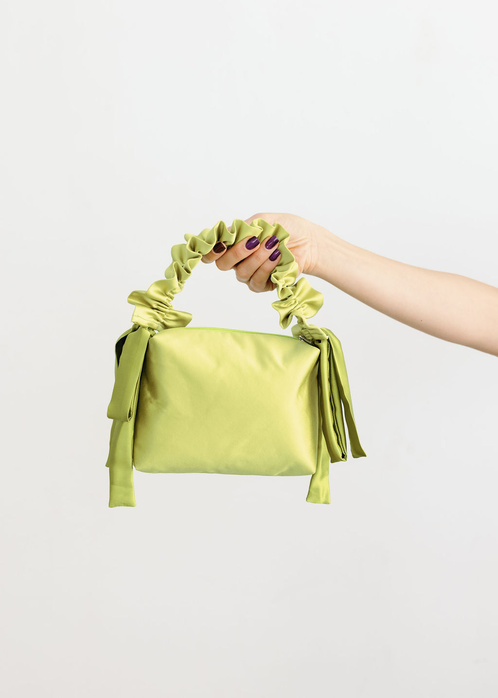 Melody Satin Ruched Handle Evening Clutch Handbag | Made in Canada-Handbags-Citrus-abronzeage.com