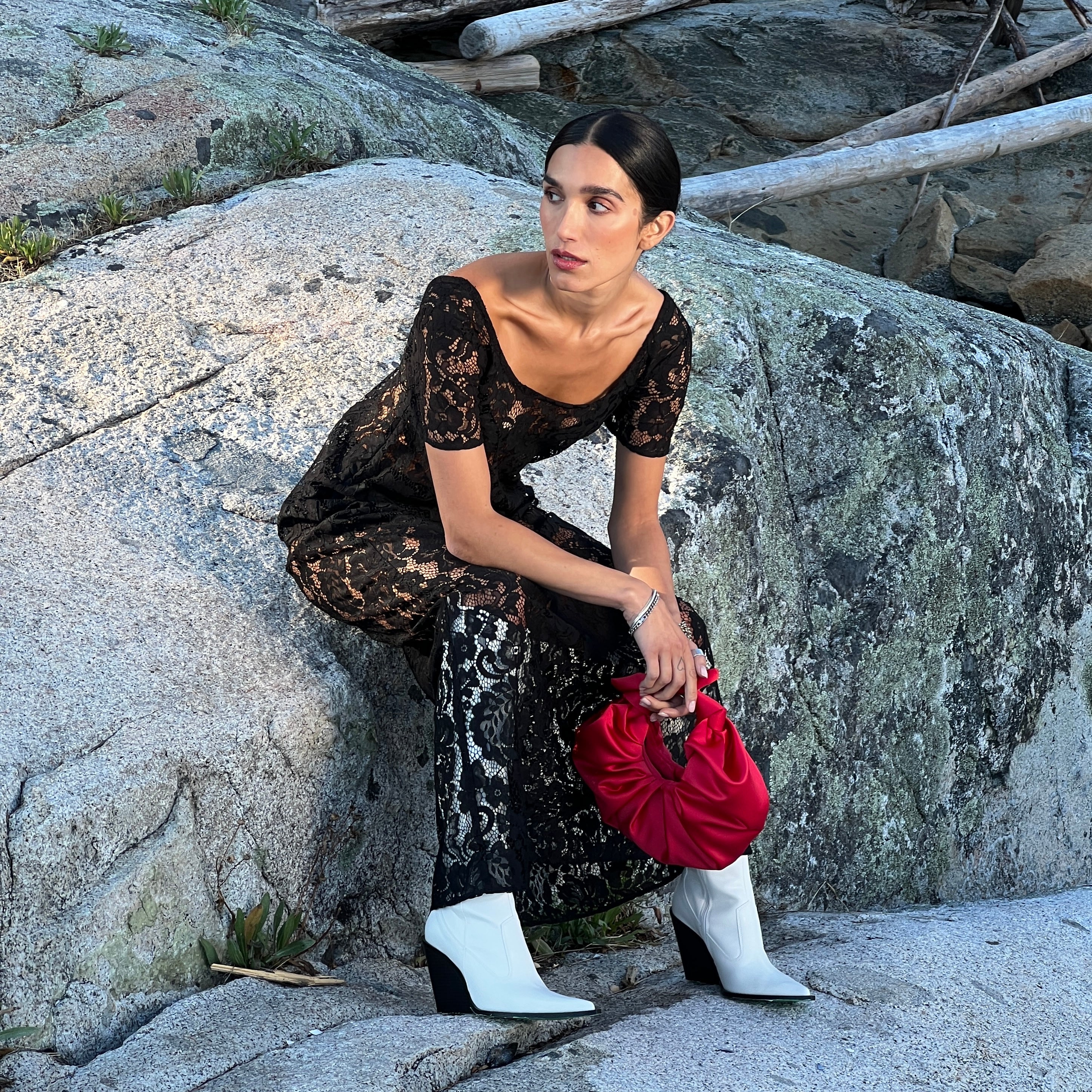 A Bronze Age Mimi Lace Dress, Sheer Fancy Dress | Handcrafted in Vancouver, Canada-Dresses-abronzeage.com